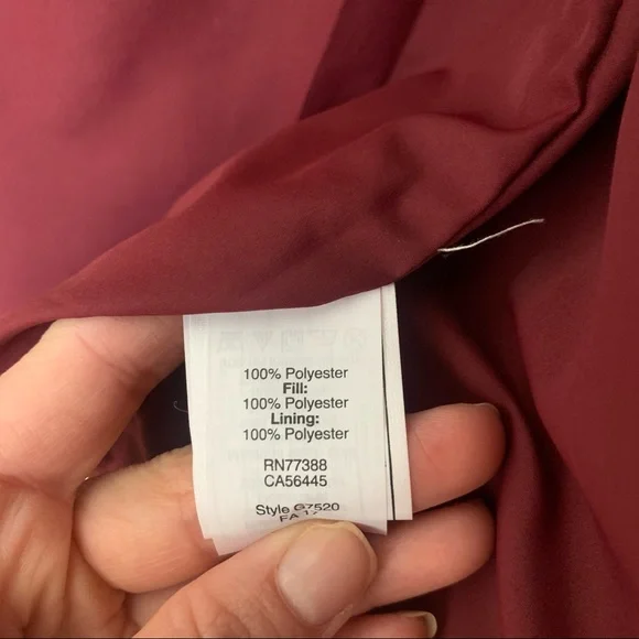 J. Crew Factory Burgundy/Wine Quilted Puffer Vest Size XXS - Picture 2 of 7